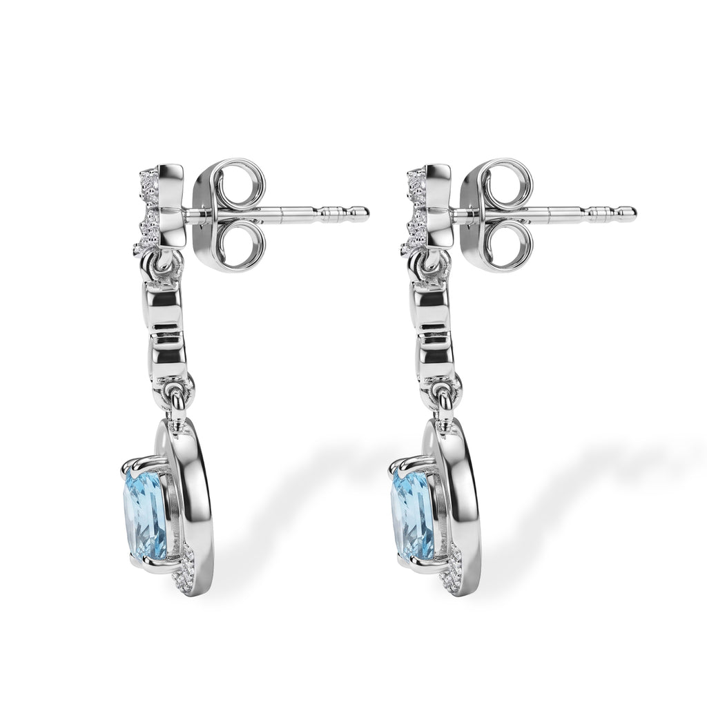 D'Joy Blue Zircon, White Zircon Dangling Earring in Rhodium OverlaySterling Silver  1.592  Ct._8676606_3