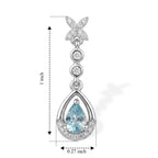 D'Joy Blue Zircon, White Zircon Dangling Earring in Rhodium OverlaySterling Silver  1.592  Ct._8676606_4