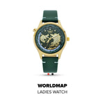 ONE TIME CLOSEOUT DEAL - Aviator F Series Luxe Worldmap Watch With World Timer Function, Luminescent Markers, 3 ATM Water Resistancy & Genuine Leather Strap - 2 Year Warranty_8676922