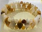 Yellow Jade & White Jade Stretchable Beads Bracelet (Size - 7) 156.00 Ct._8676987