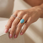 D'Joy Blue Turquoise Solitaire Ring Sterling Silver  10.667  Ct._8677070_2
