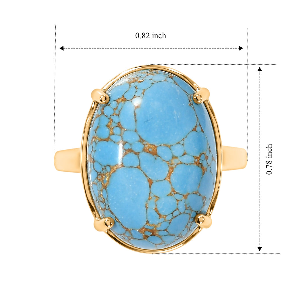 D'Joy Blue Turquoise Solitaire Ring Sterling Silver  10.667  Ct._8677070_5