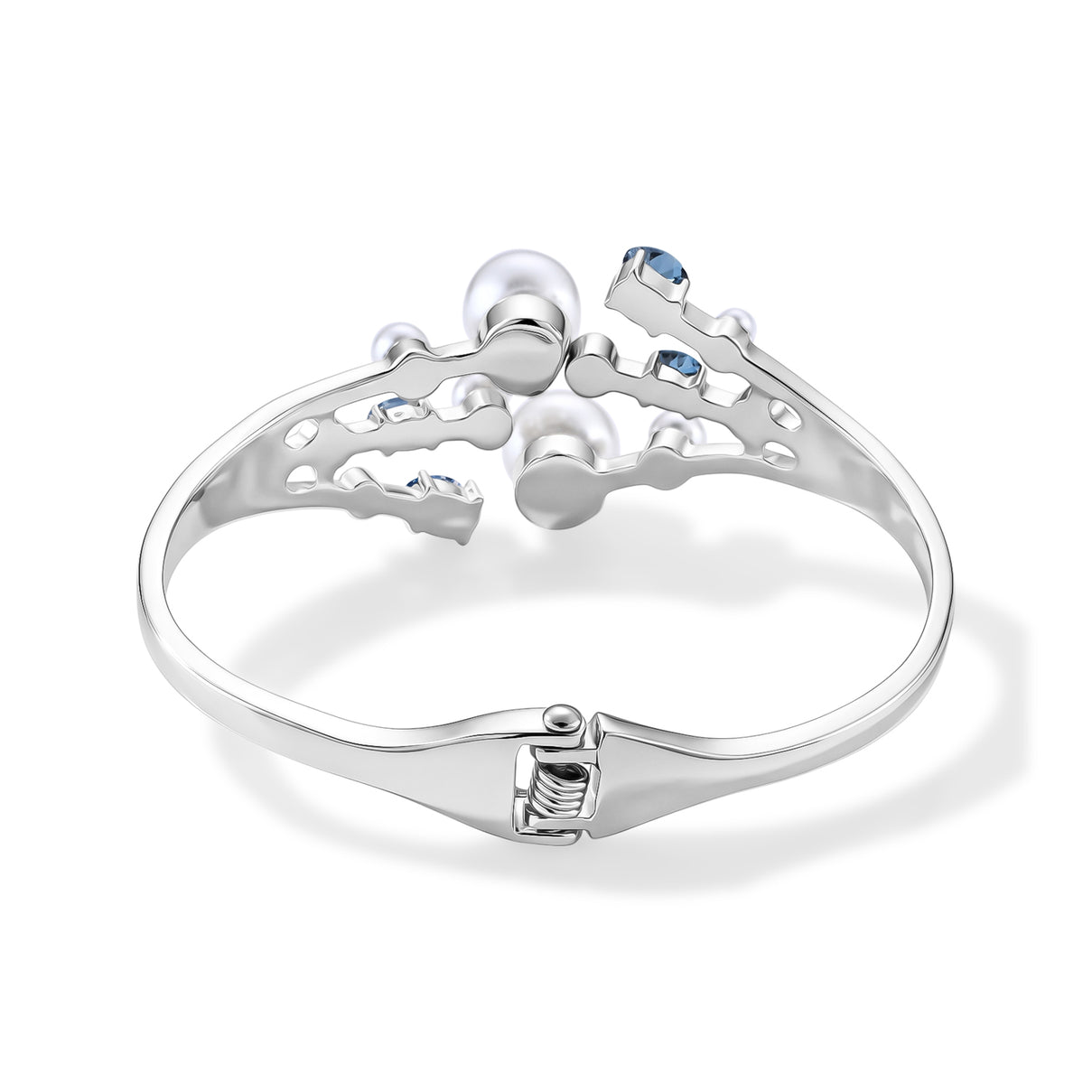 White Shell Pearl &amp; Crystal Bangle (Size - 7) 50.00 Ct. 8677118 5