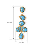 EverTrue Blue Turquoise Cluster Earring Pure Yellow Brass  11.916  Ct._8677126_4