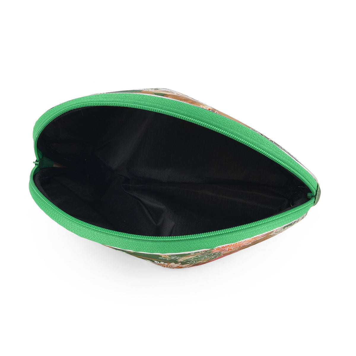 Set of 10 Floral Print Zippered Jewellery &amp; Cosmetic Pouches - Green V32637360 6