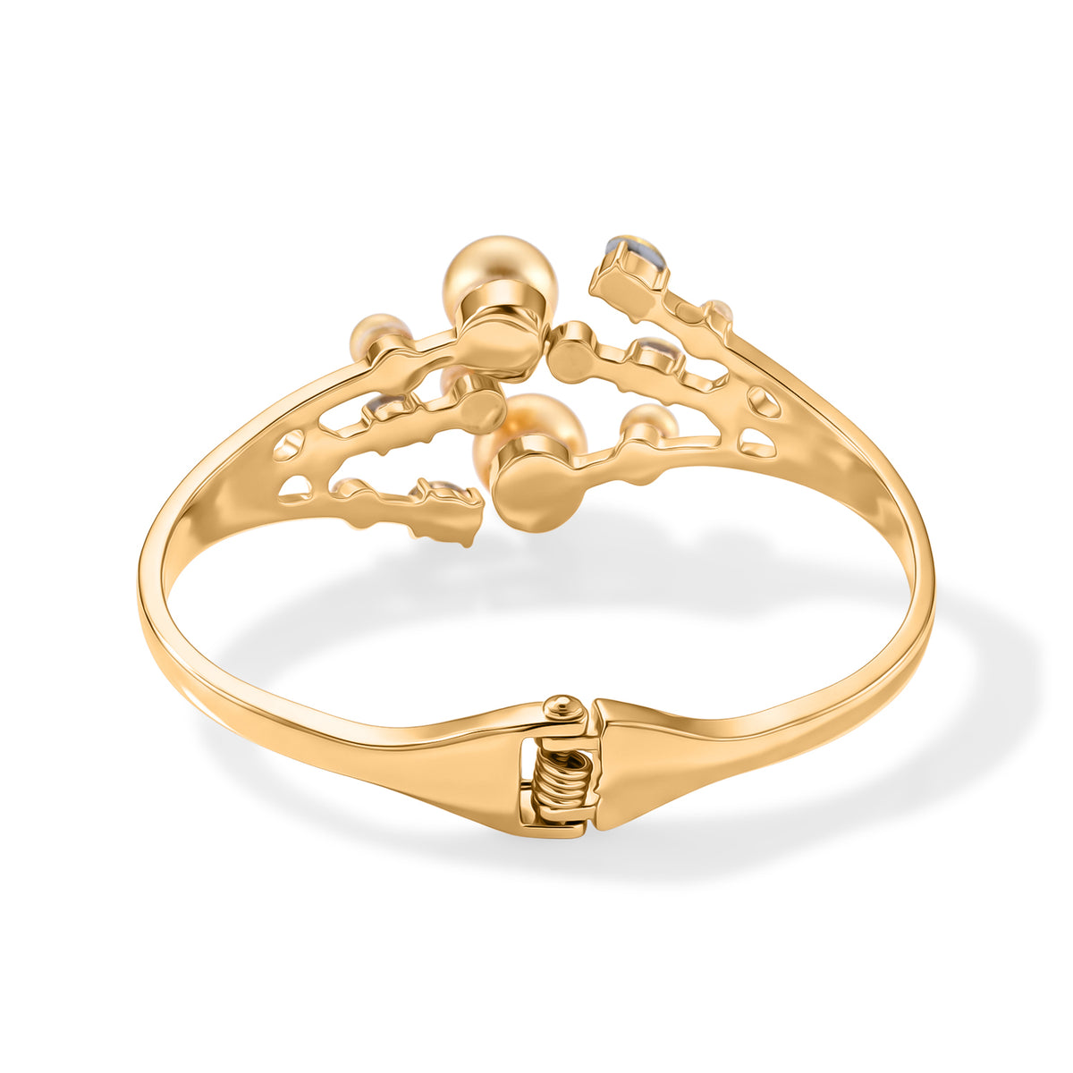 Golden Shell Pearl &amp; Crystal Bangle (Size - 7) 50.00 Ct. V32519877 5