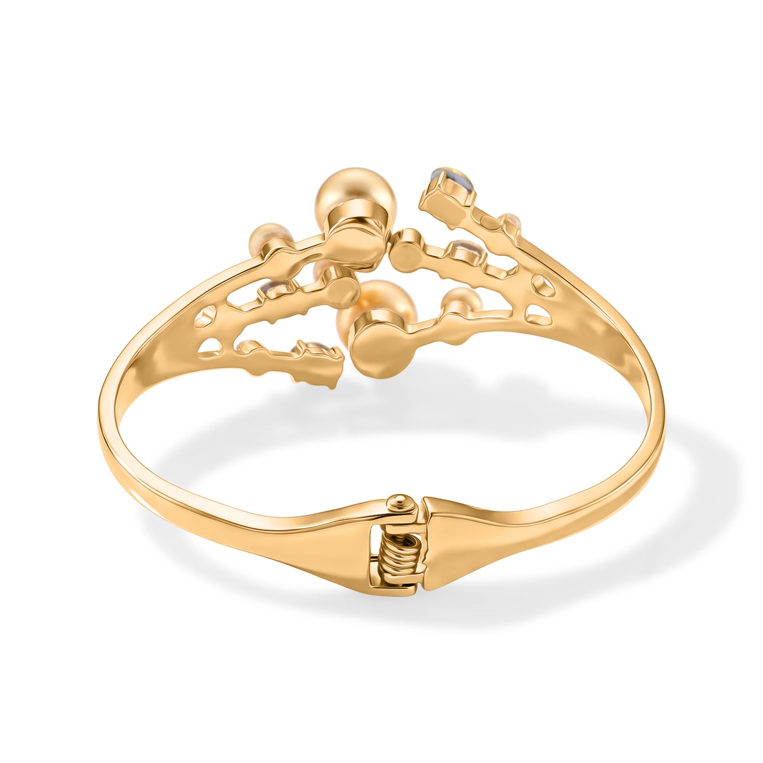 Golden Shell Pearl &amp; Crystal Bangle (Size - 7) 50.00 Ct. V32519877 5