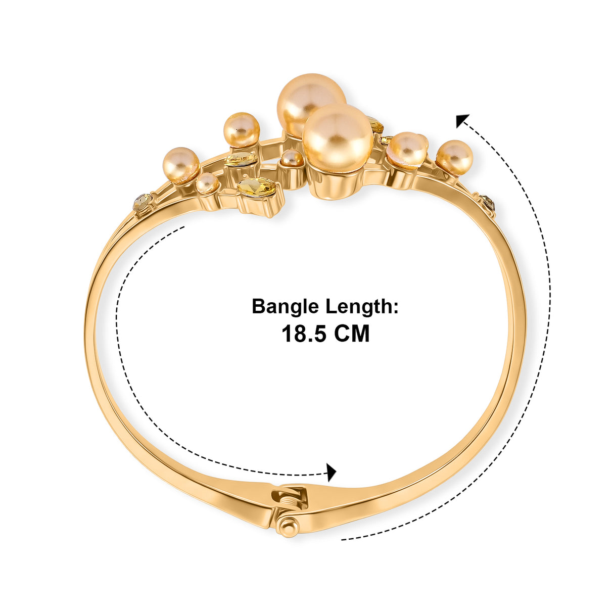 Golden Shell Pearl &amp; Crystal Bangle (Size - 7) 50.00 Ct. V32519877 6