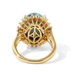 Blue Turquoise, White Topaz Ring Pure Yellow Brass  8.927  Ct._8677162_4