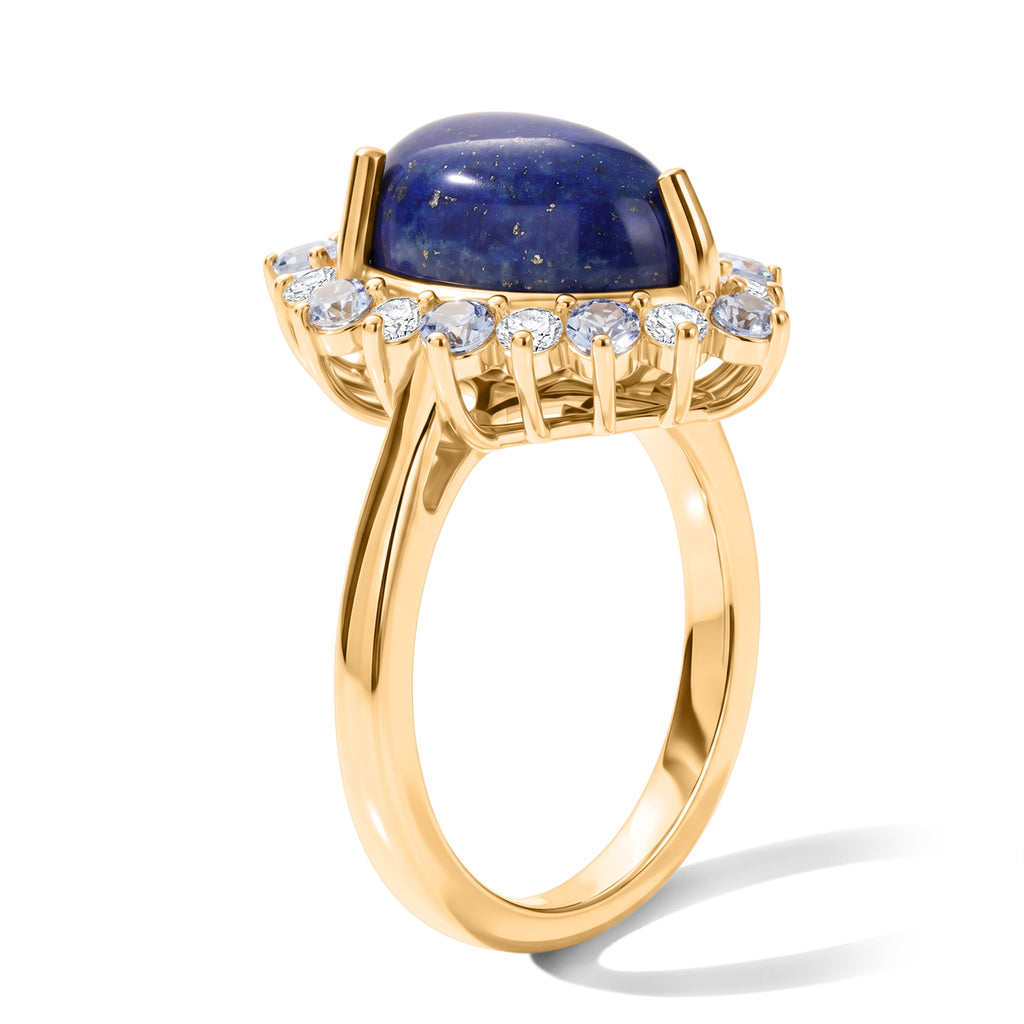 EverTrue - Lapis Lazuli, Lolite & White Zircon Ring in Yellow Gold Tone 5.08 Ct._8677251_3