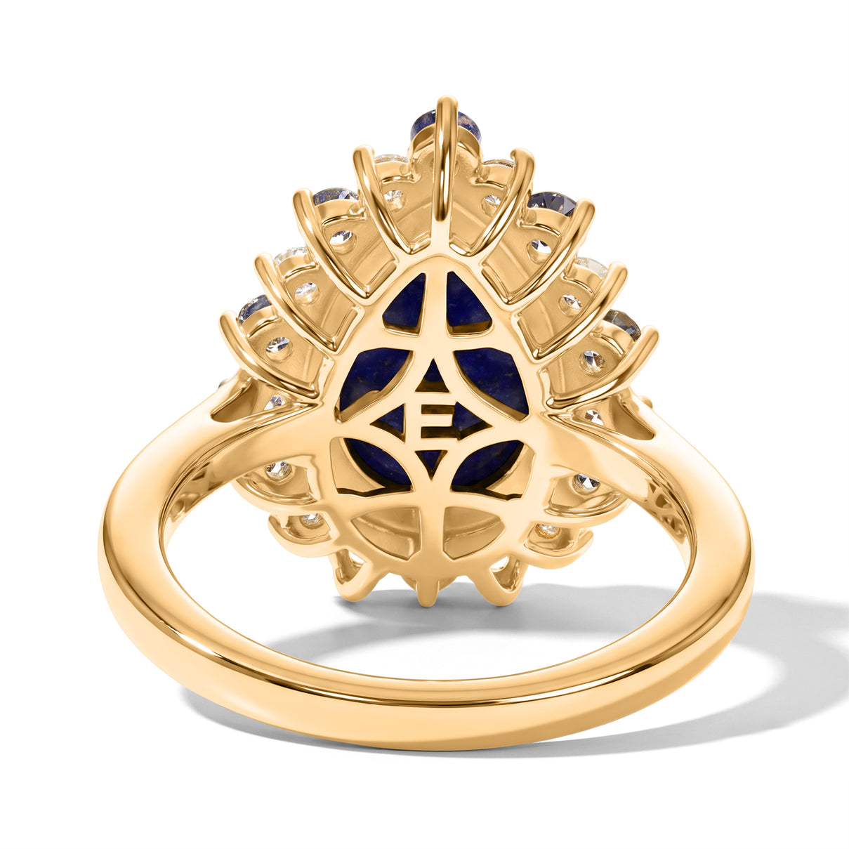 EverTrue - Lapis Lazuli, Lolite &amp; White Zircon Halo Ring in Yellow Gold Tone 5.08 Ct. 8677251 5
