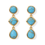 EverTrue Blue Turquoise Dangling Earring Pure Yellow Brass  5.760  Ct._8677392