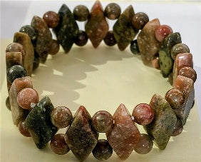 Natural Autumn Jasper Beads Princess Stretchable Bracelet (Size - 7) 160.00 Ct. V32752381 0