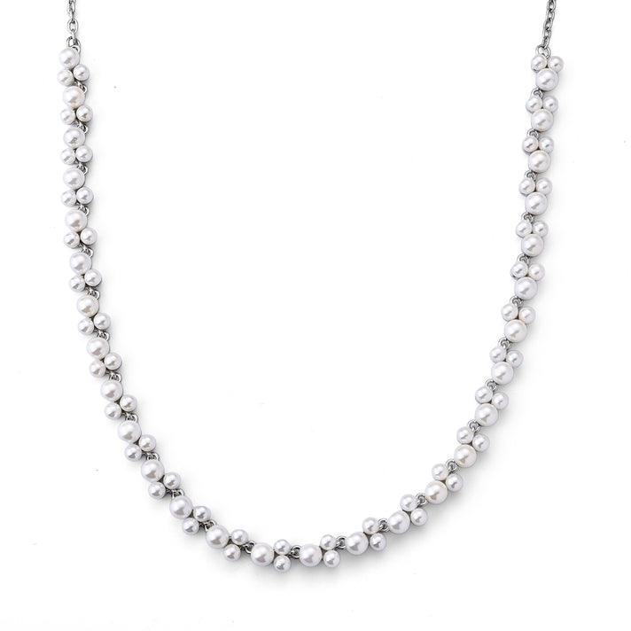 White Shell Pearl Adjustable Beads Necklace (Size - 18+2 Ext) in White Tone 200.00 Ct. 8677844 1