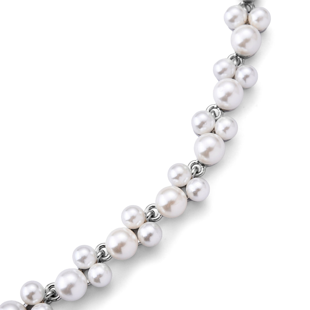 White Shell Pearl Adjustable Beads Necklace (Size - 18+2 Ext) in White Tone 200.00 Ct._8677844_3