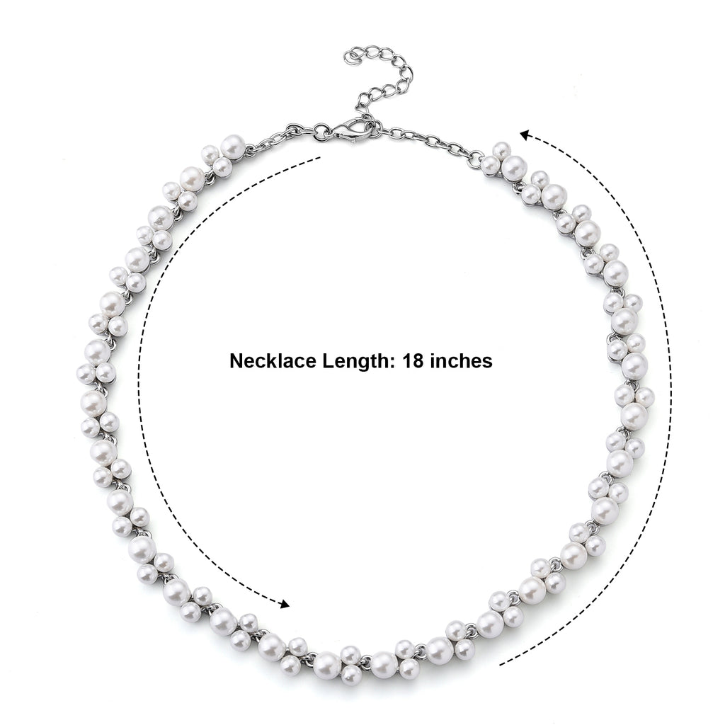 White Shell Pearl Adjustable Beads Necklace (Size - 18+2 Ext) in White Tone 200.00 Ct._8677844_5