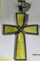 Natural Jasper Cross Pendant in Silver Tone 10.00 Ct. V32748712 0