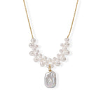 Multi Color Keshi Pearl & White Fresh Water Pearl Beads Necklace (Size - 20+1 Ext) 25.00 Ct._8678129