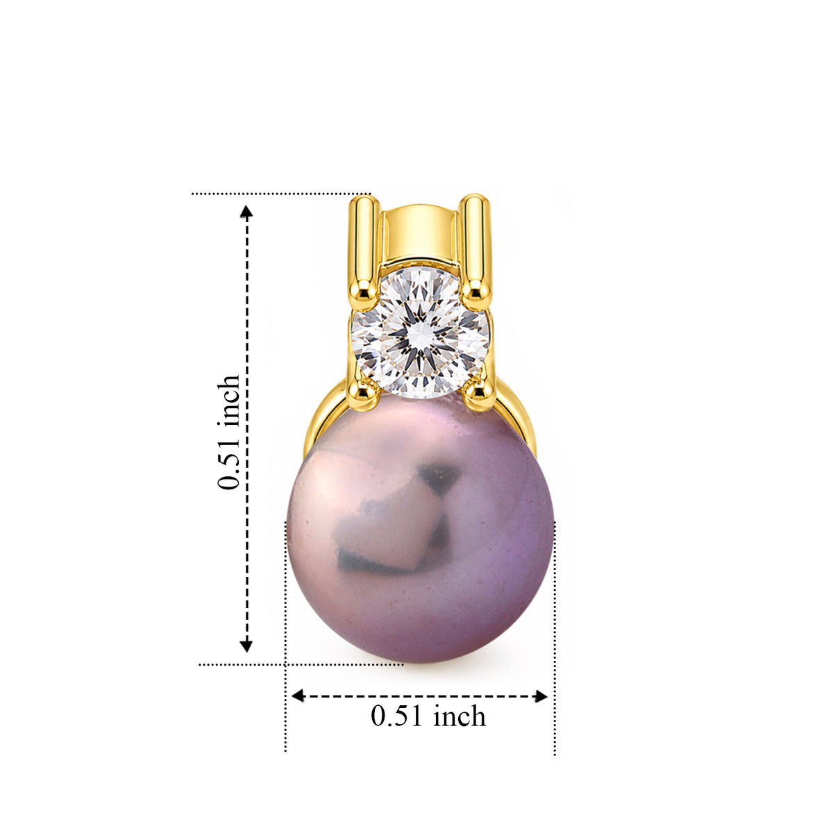Purple Freshwater Pearl &amp; White Cubic Zirconia Beads Earring with Push Back V32565493 4