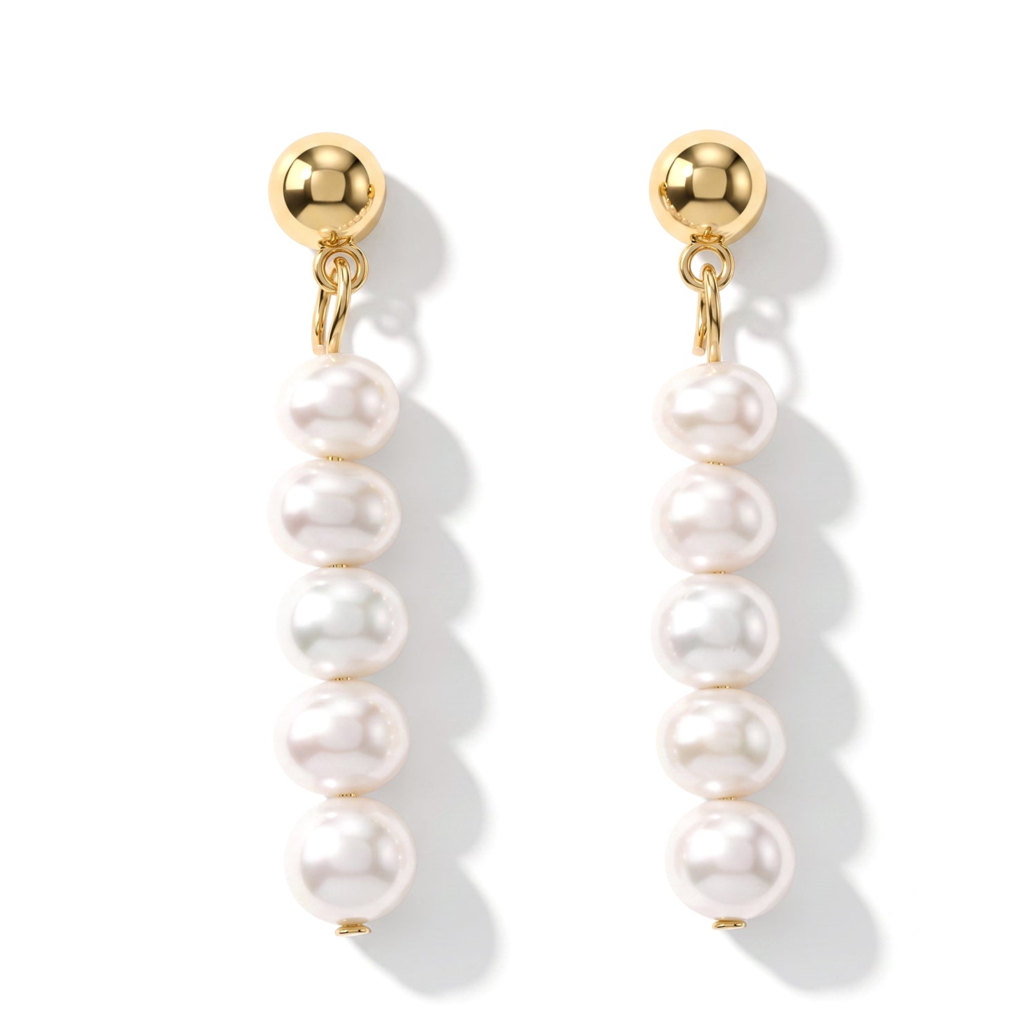 White Fresh Water Pearl Dangle Earring with Push Back 5.00 Ct. 8678168 0