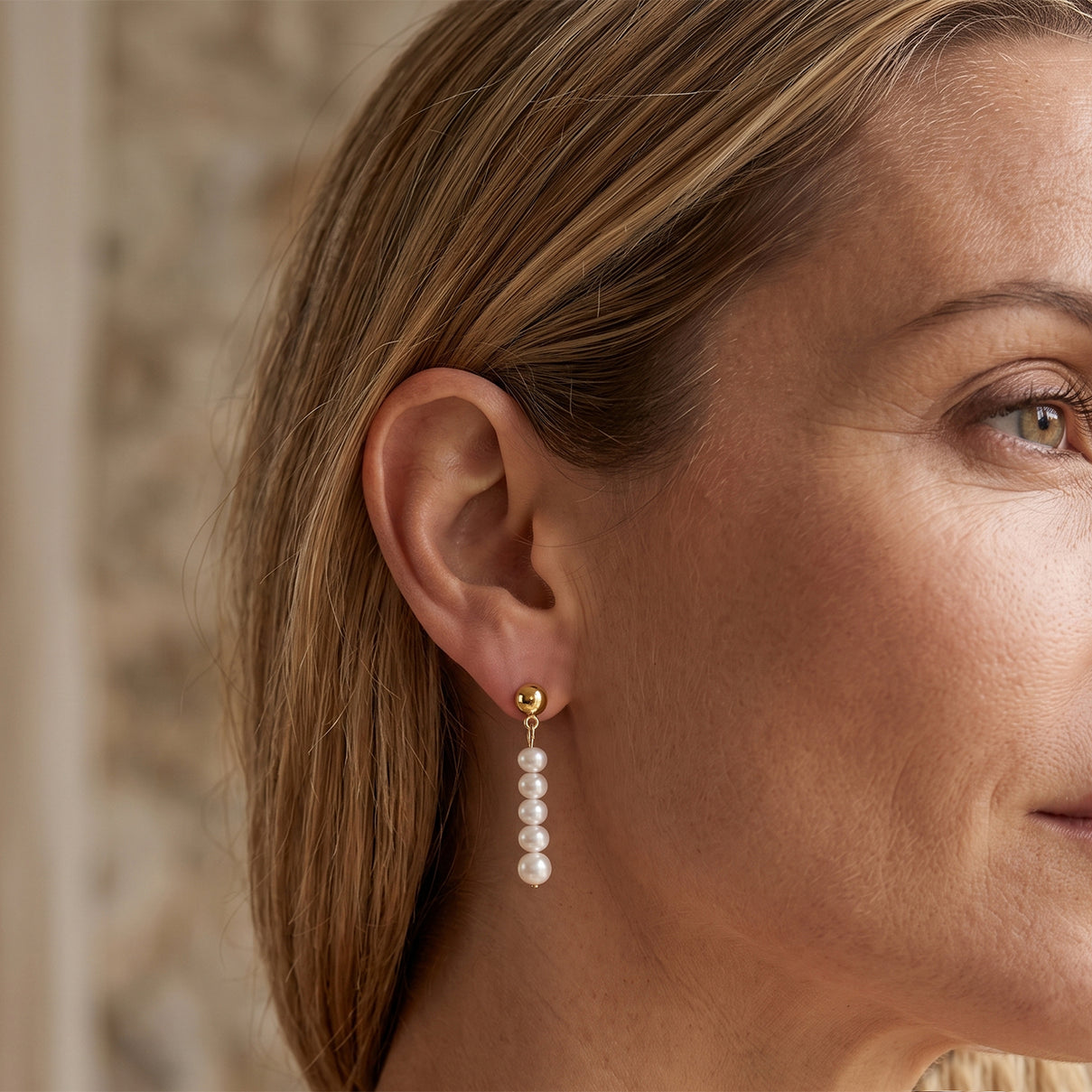 White Fresh Water Pearl Dangle Earring with Push Back 5.00 Ct. 8678168 2