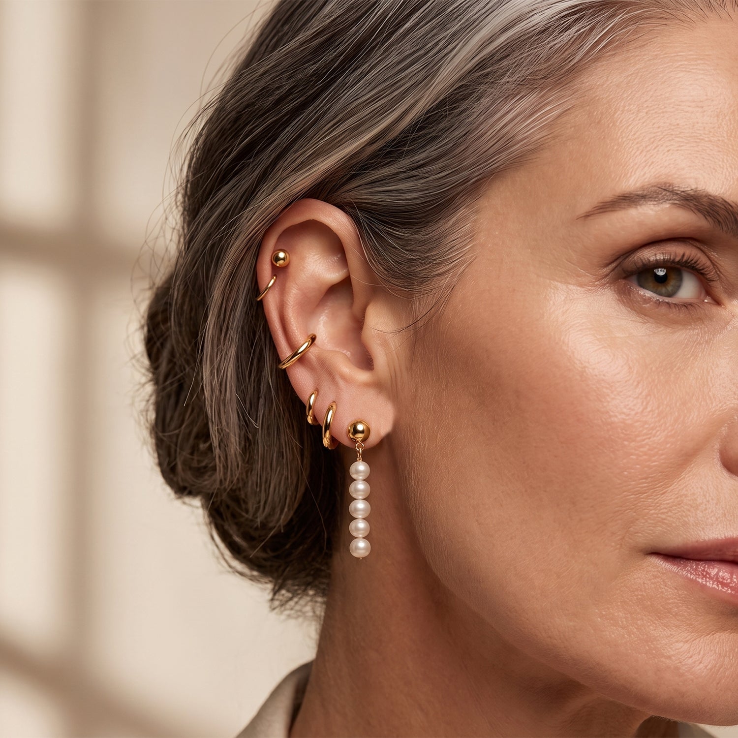 White Fresh Water Pearl Dangle Earring with Push Back 5.00 Ct. 8678168 3