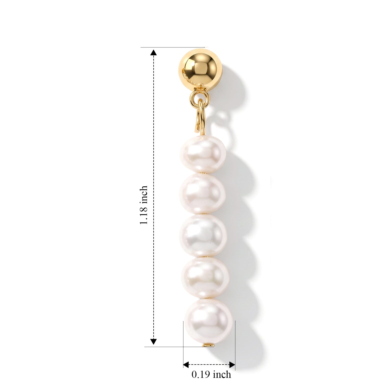 White Fresh Water Pearl Dangle Earring with Push Back 5.00 Ct. 8678168 5