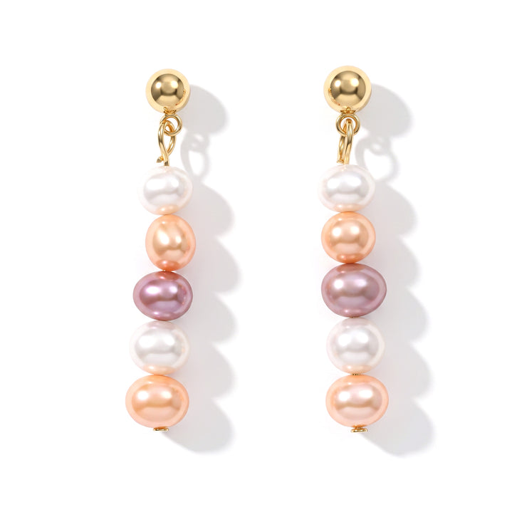 Multi Color Fresh Water Pearl Dangle Earring with Push Back 8678169 1
