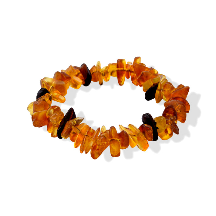 Multi Color Amber Stretchable Bracelet (Size - 7.5) 70.00 Ct. 8678863 1