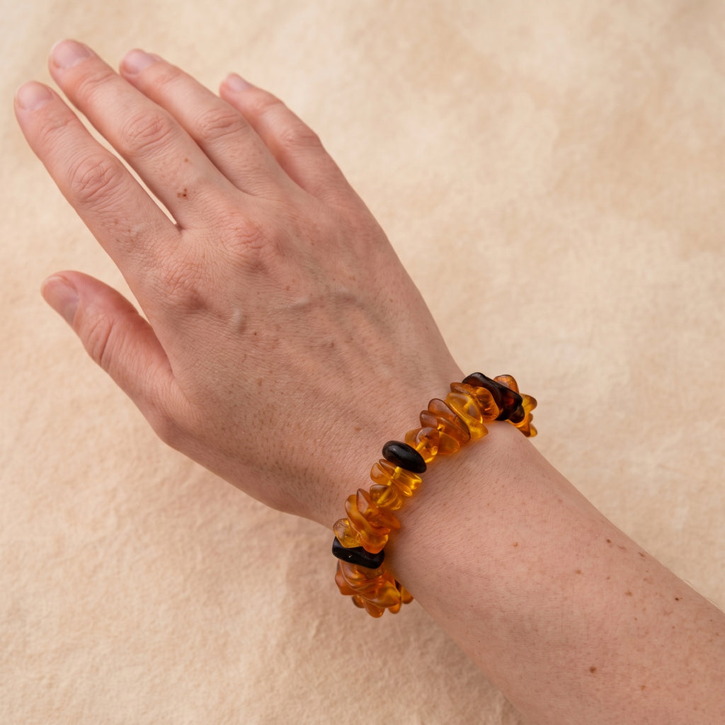 Multi Color Amber Stretchable Bracelet (Size - 7.5) 70.00 Ct._8678863_1