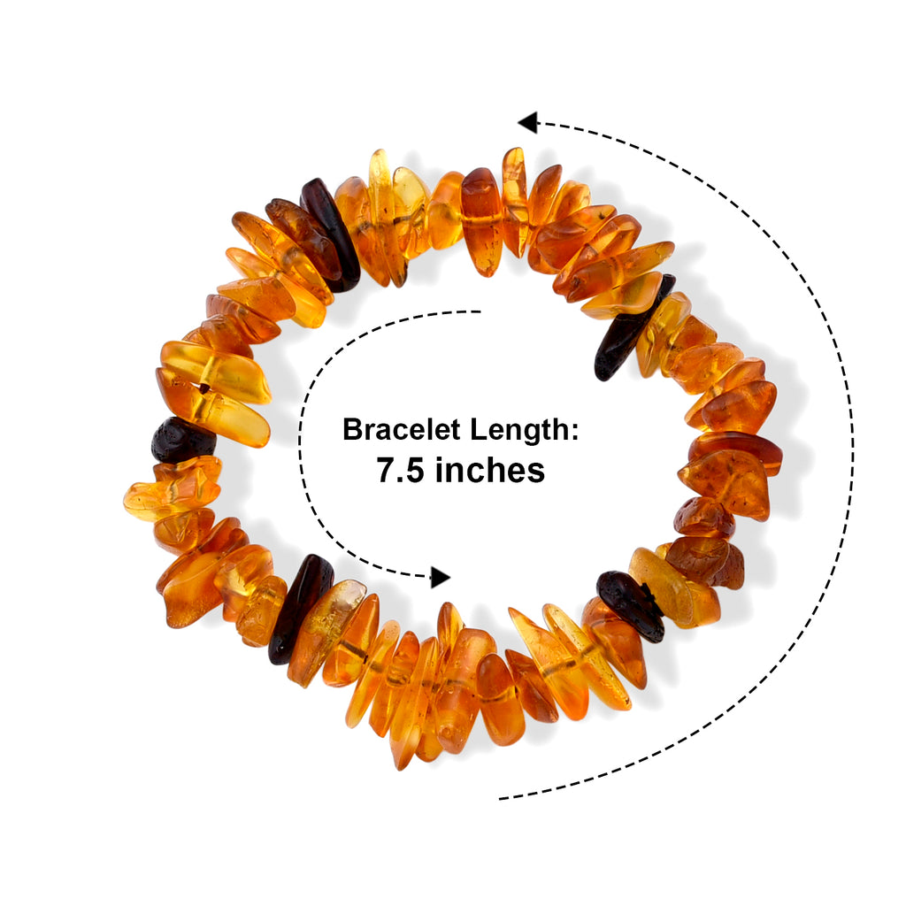Multi Color Amber Stretchable Bracelet (Size - 7.5) 70.00 Ct._8678863_3