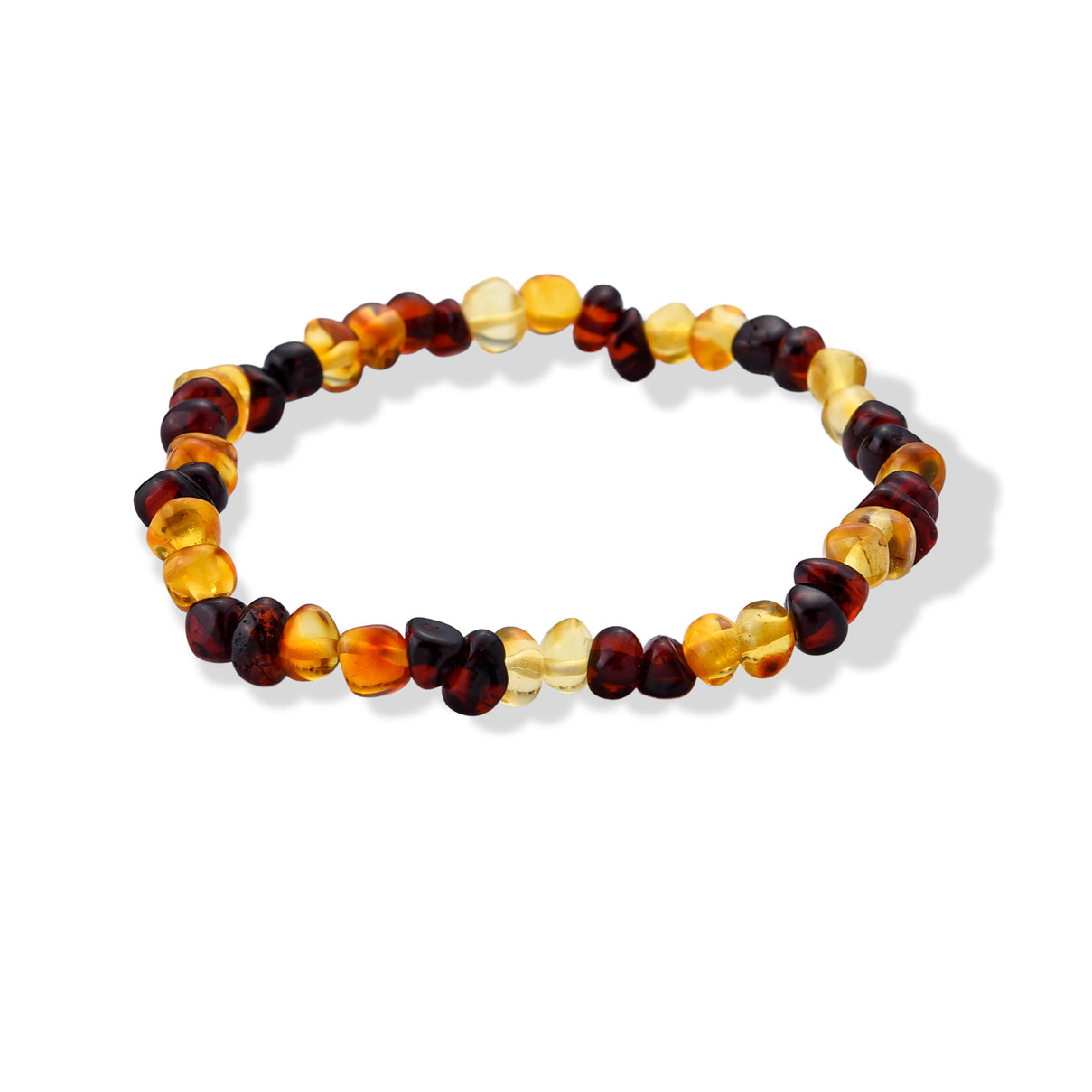 Multi Color Amber Stretchable Beads Bracelet (Size - 7.5) 20.00 Ct. 8678898 0