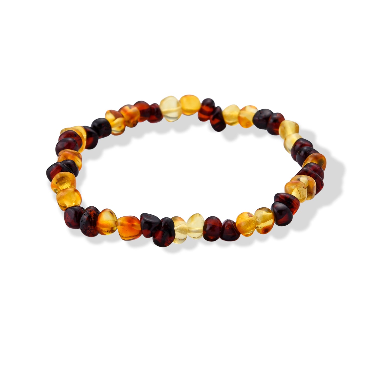 Multi Color Amber Stretchable Beads Bracelet (Size - 7.5) 20.00 Ct. 8678898 0