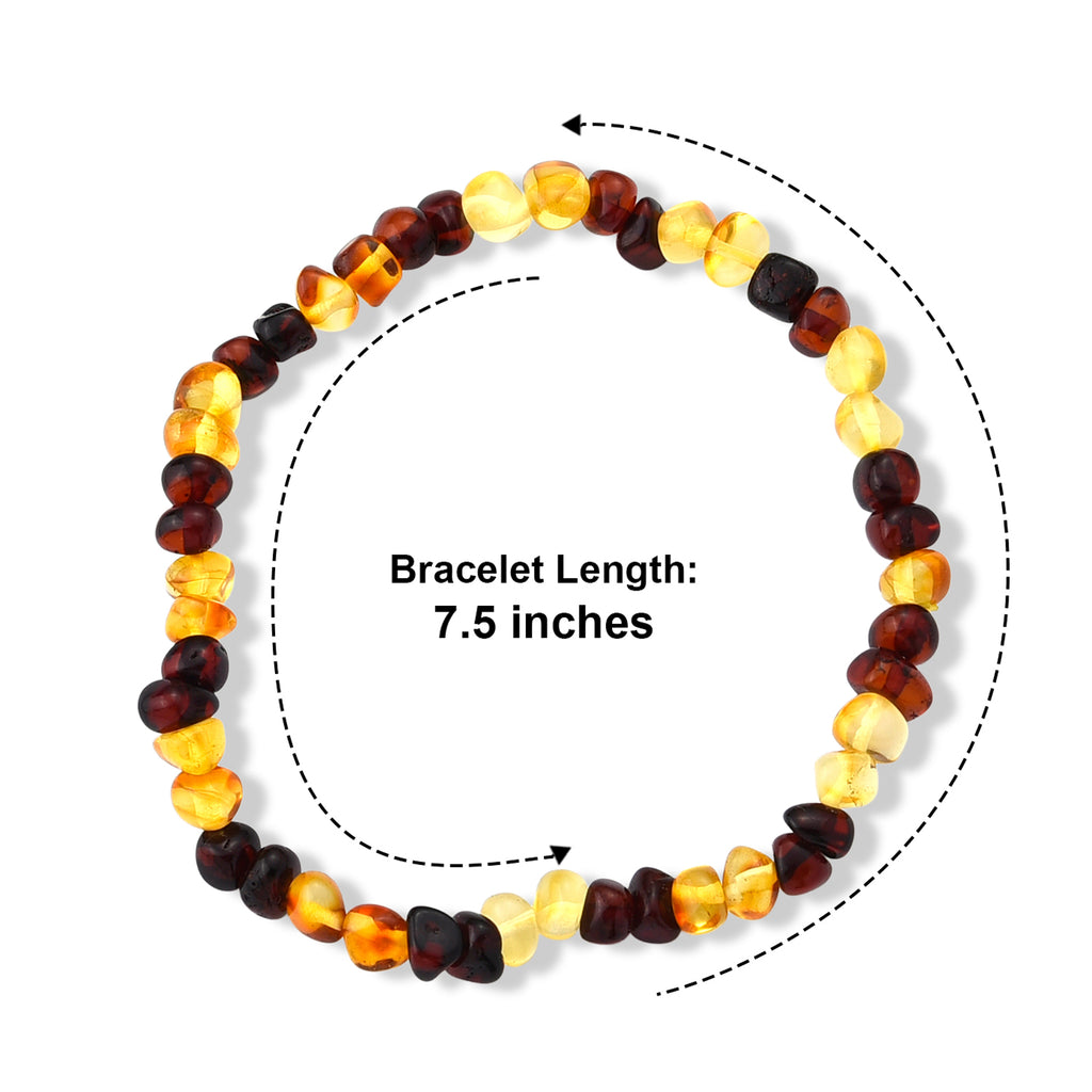 Multi Color Amber Stretchable Beads Bracelet (Size - 7.5) 20.00 Ct._8678898_3