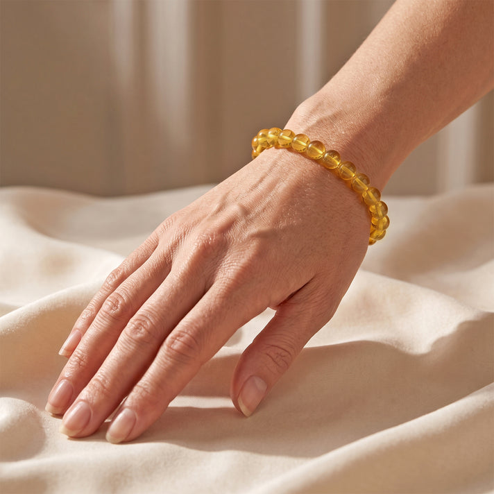 Amber Adjustable Beads Bracelet (Size - 7.5) 20.00 Ct. 8679123 2
