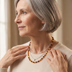 Multi Color Amber Beads Necklace (Size - 20) 50.00 Ct._8679261_2