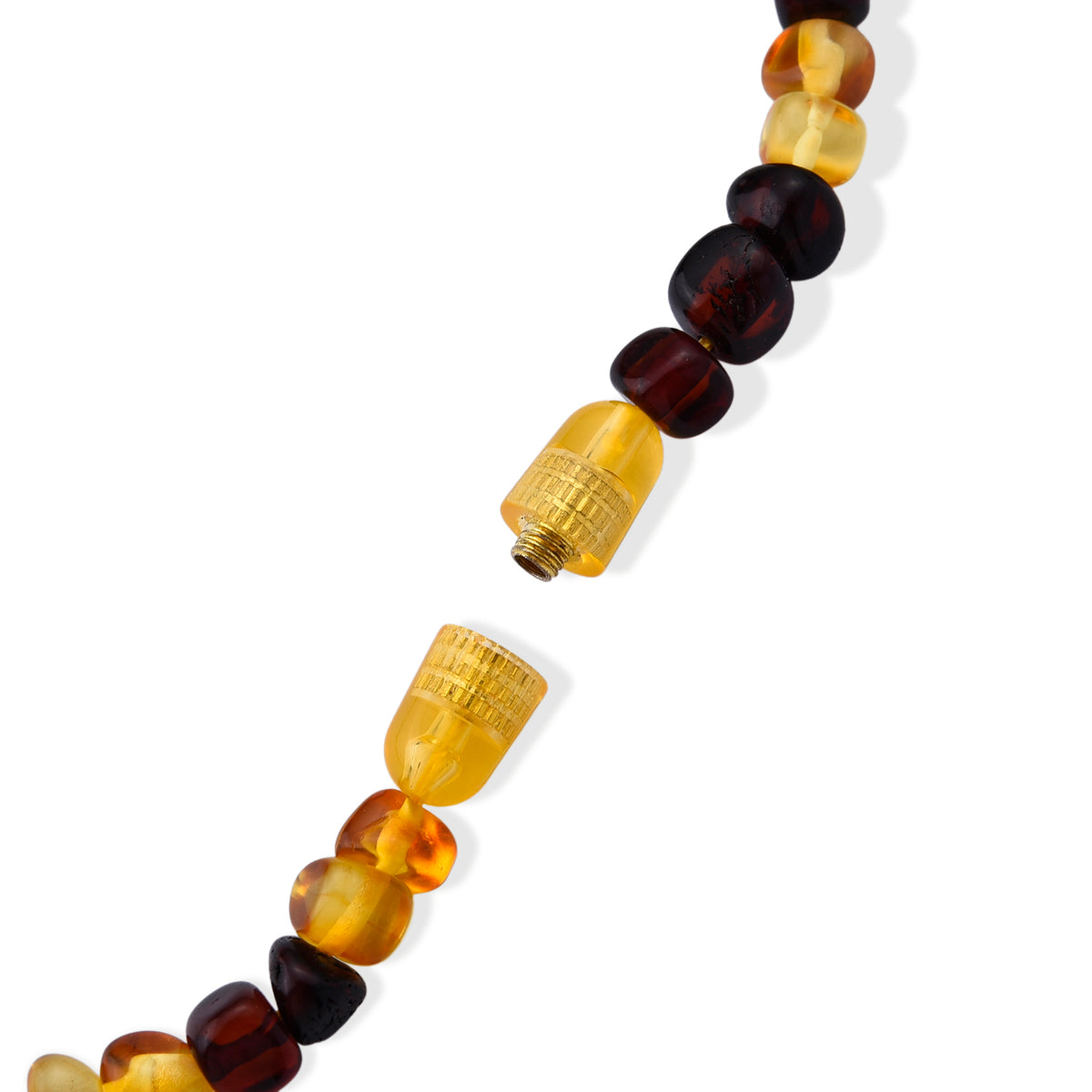 Multi Color Amber Beads Necklace (Size - 20) 50.00 Ct. V32603182 4