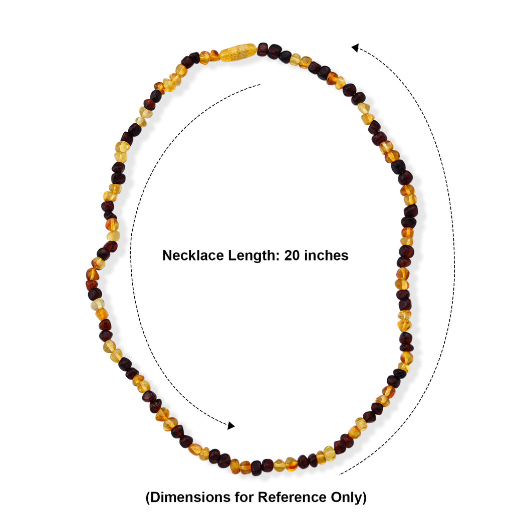 Multi Color Amber Beads Necklace (Size - 20) 50.00 Ct._8679261_4