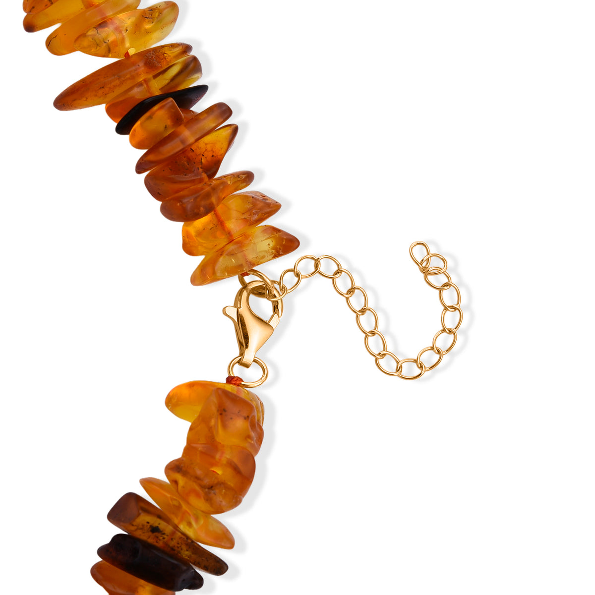 D'Joy - Multi Colour Amber Adjustable Necklace (Size - 20+2 Ext) in Yellow Gold Plated Sterling Silver 150.00 Ct. 8679312 4