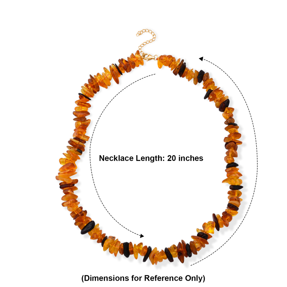 D'Joy - Multi Colour Amber Adjustable Necklace (Size - 20+2 Ext) in Yellow Gold Plated Sterling Silver 150.00 Ct. 8679312 5