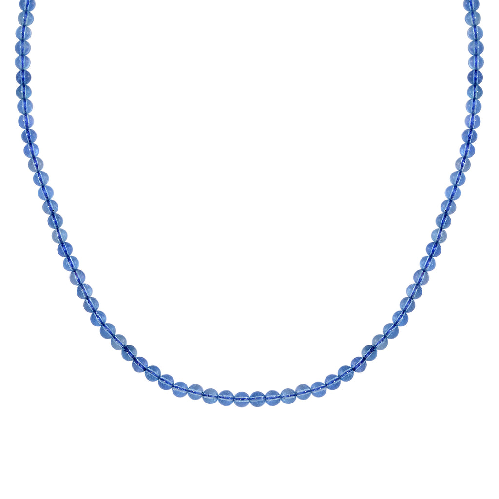 D'Joy - Santamaria Aquamarine Beads Necklace (Size - 20+2 Ext) in Rhodium Overlay Sterling Silver 102.00 Ct._8679392