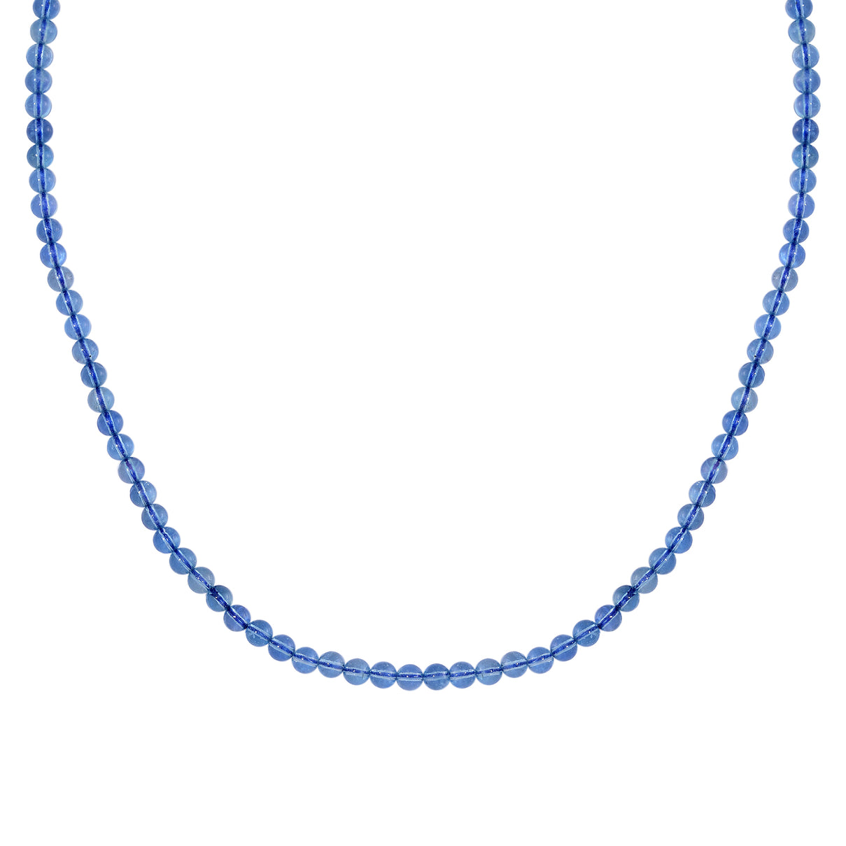 D'Joy - Santamaria Aquamarine Beads Necklace (Size - 20-2 Ext) in Rhodium Overlay Sterling Silver 102.00 Ct. 8679392 0