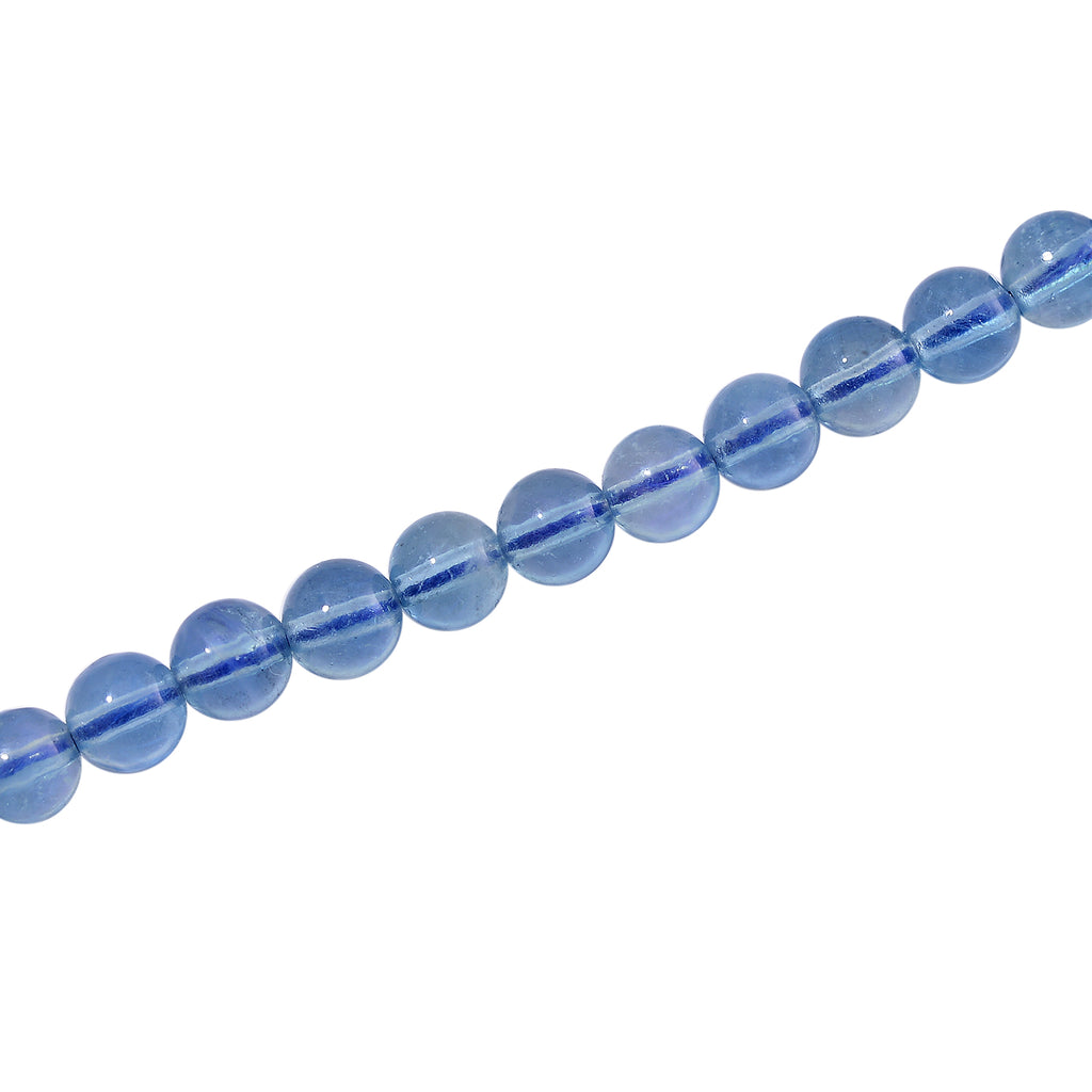 D'Joy - Santamaria Aquamarine Beads Necklace (Size - 20+2 Ext) in Rhodium Overlay Sterling Silver 102.00 Ct._8679392_3