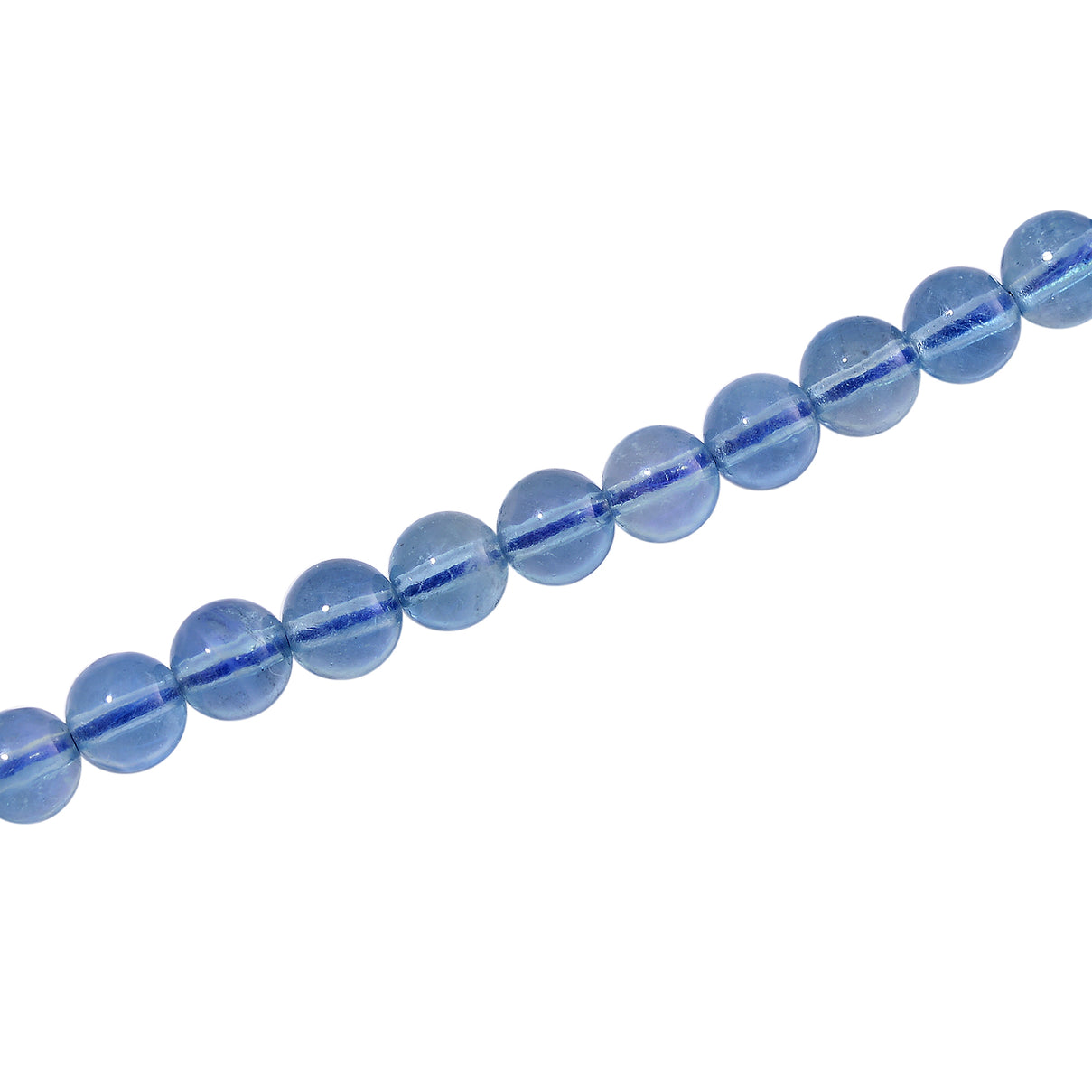 D'Joy - Santamaria Aquamarine Beads Necklace (Size - 20-2 Ext) in Rhodium Overlay Sterling Silver 102.00 Ct. 8679392 3