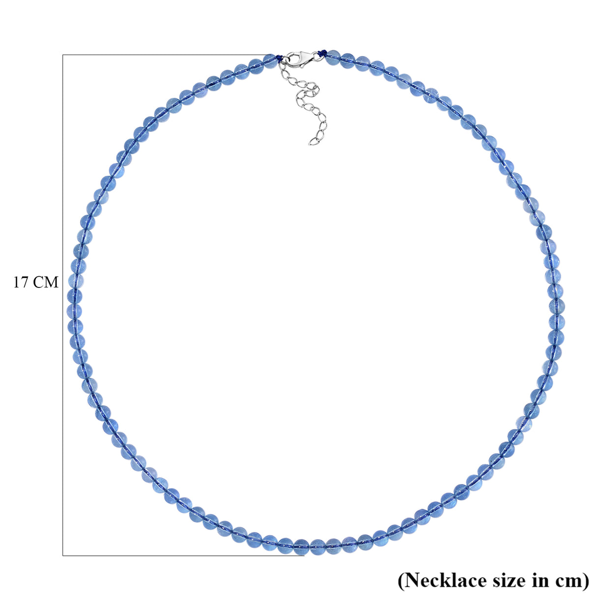 D'Joy - Santamaria Aquamarine Beads Necklace (Size - 20-2 Ext) in Rhodium Overlay Sterling Silver 102.00 Ct. 8679392 5