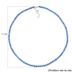 D'Joy - Santamaria Aquamarine Beads Necklace (Size - 20+2 Ext) in Rhodium Overlay Sterling Silver 102.00 Ct._8679392_5
