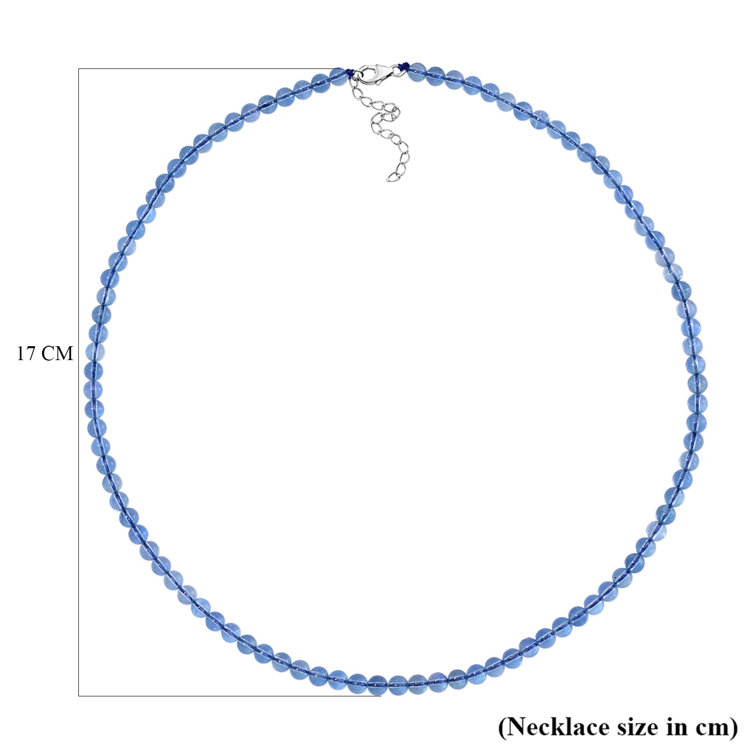 D'Joy - Santamaria Aquamarine Beads Necklace (Size - 20-2 Ext) in Rhodium Overlay Sterling Silver 102.00 Ct. 8679392 5
