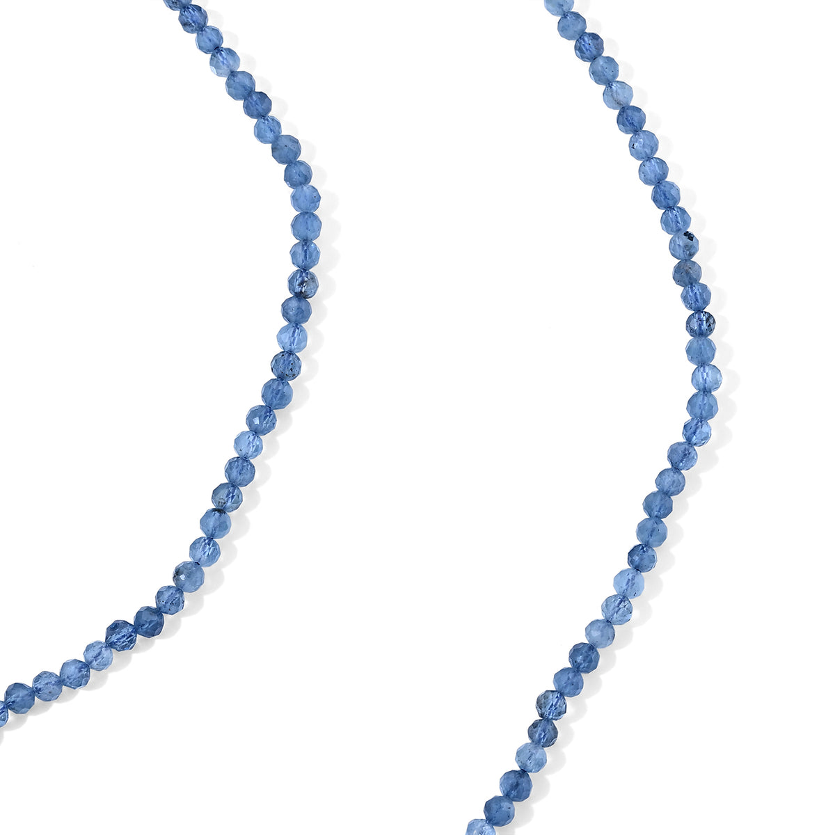 D'Joy - Santamaria Aquamarine Beads Necklace (Size - 20, Adjustable) in Rhodium Overlay Sterling Silver 40.00 Ct. 8679393 1