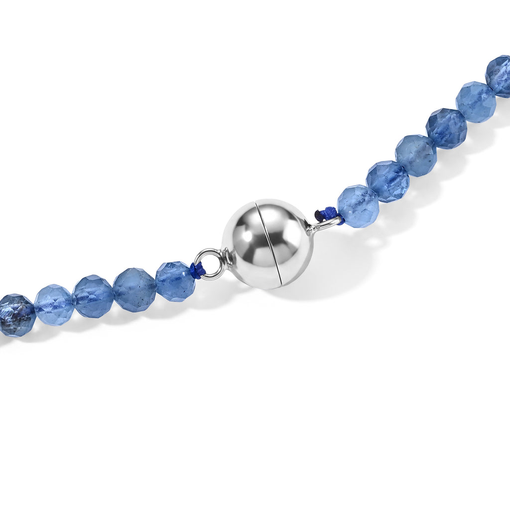 D'Joy - Santamaria Aquamarine Beads Necklace (Size - 20, Adjustable) in Rhodium Overlay Sterling Silver 40.00 Ct._8679393_2