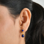EverTrue - Lapis Lazuli Dangling Earring with Push Post in Yellow Gold Tone 5.30 Ct._8680724_1
